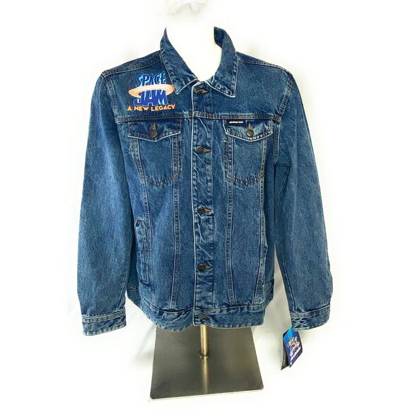 Space Jam A New Legacy Members Only Denim Jacket Looney Tunes Graphic Med NWT - Picture 2 of 5